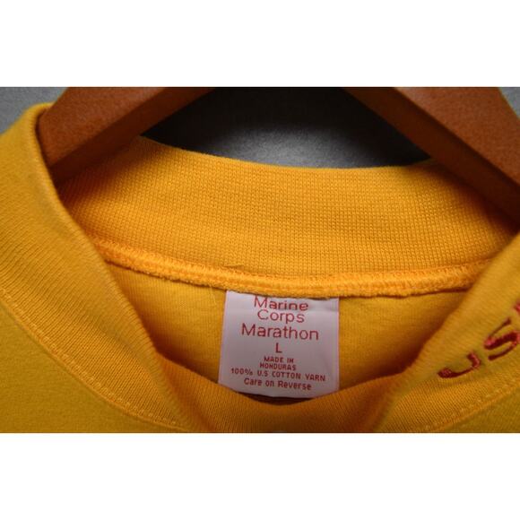 2006 Marine Corps Marathon Long Sleeve Shirt L USMC Competitor Yellow Vintage - Picture 2 of 10